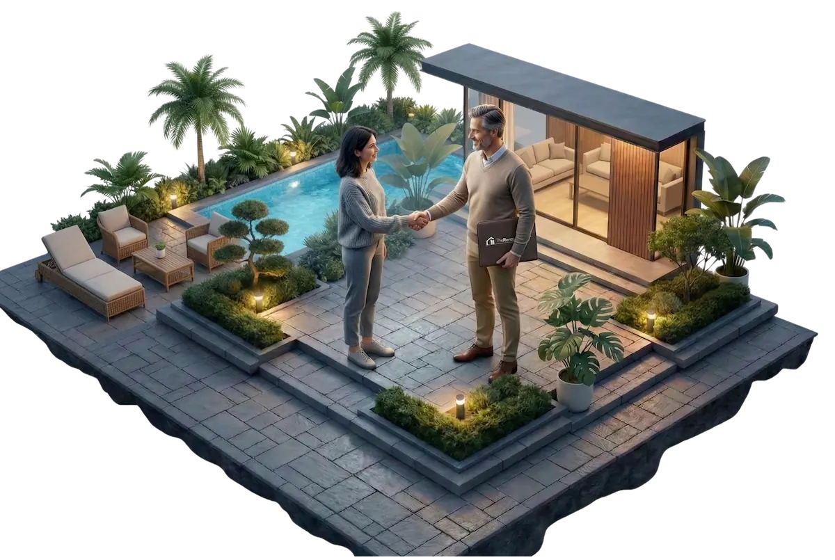 Inquilino y propietario cerrando acuerdo de alquiler