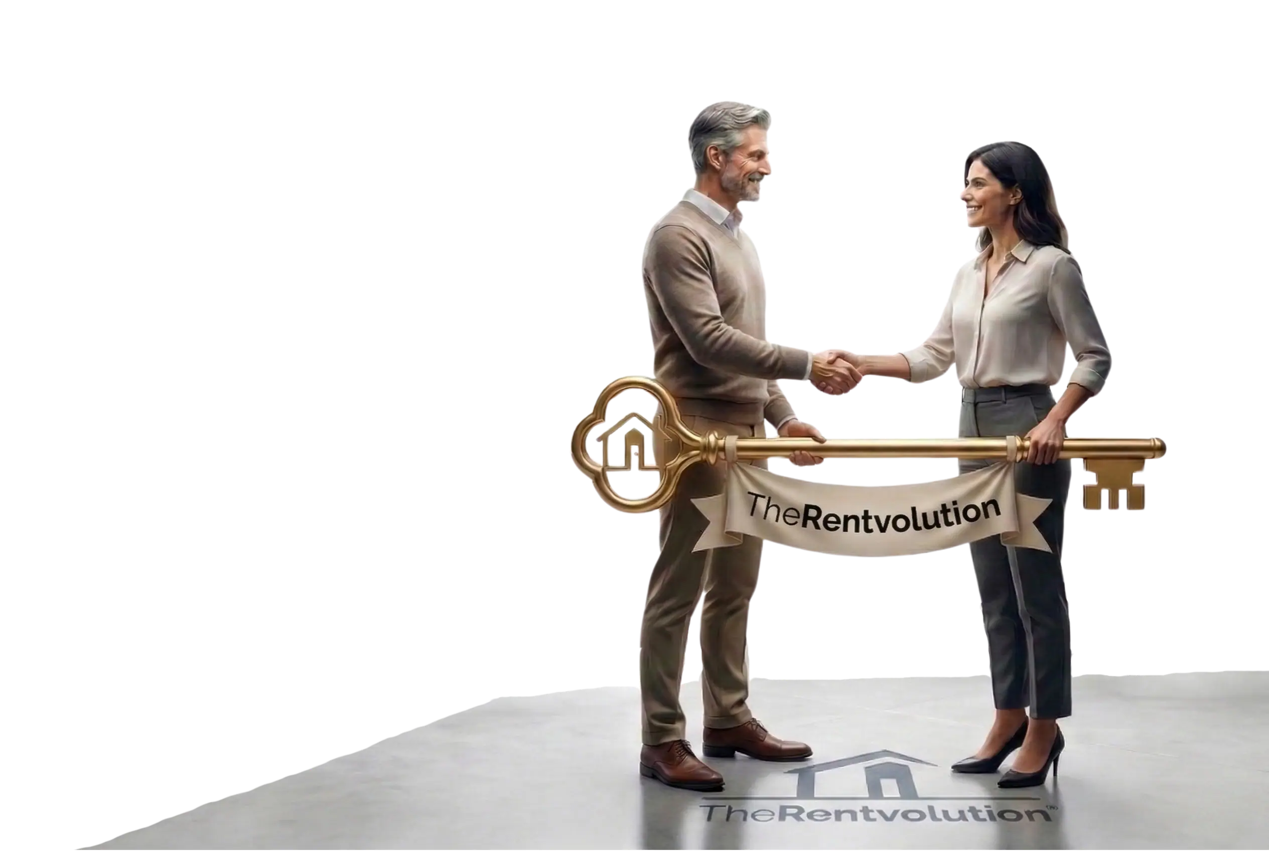 Propietario e inquilino llegando a un acuerdo con TheRentvolution